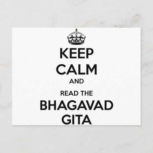 Keep Calm and Read the Bhagavad Gita Postcard