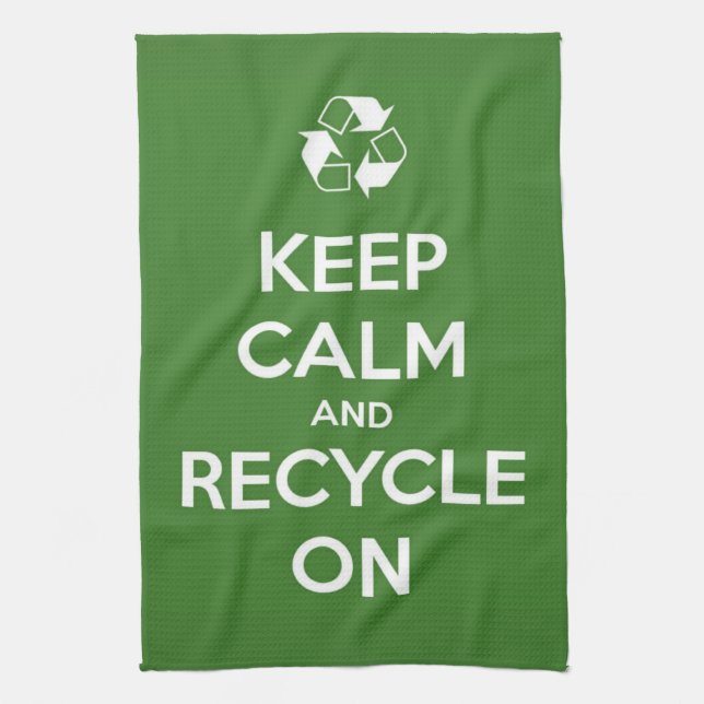 Keep Calm and Recycle On Towel (Vertical)