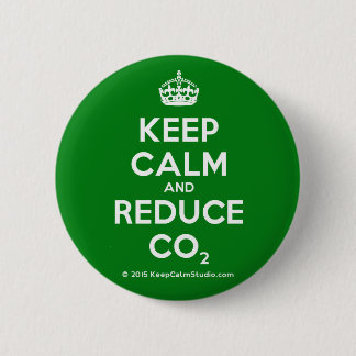 Keep Calm and Reduce CO2 Pinback Button