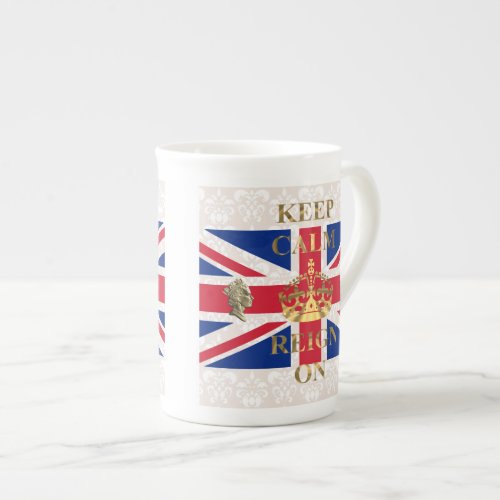 Keep calm and reign on bone china mug