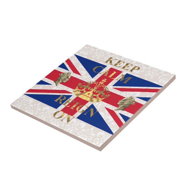 Keep calm and reign on ceramic tile (Side)