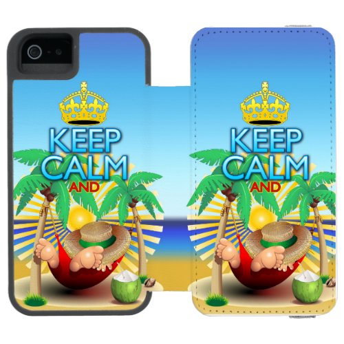 Keep Calm andRelax on Hammock  iPhone SE55s Wallet Case
