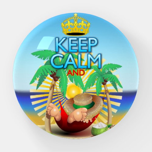 Keep Calm andRelax on Hammock  Paperweight