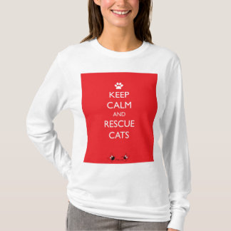 Keep Calm and Rescue Cats White Paw T-Shirt