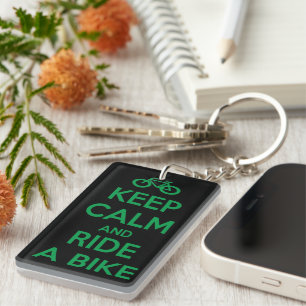 Keep Calm and Ride a Bike Keychain