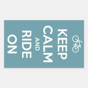Keep Calm and Ride On Blue Stickers