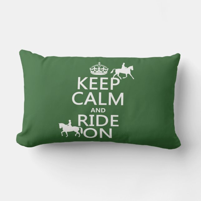 Keep Calm and Ride On - horses, all colours Lumbar Pillow (Front)