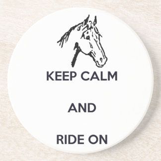 Keep Calm and Ride On Sandstone Coaster