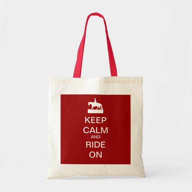 Keep calm and ride on tote bag (Front)