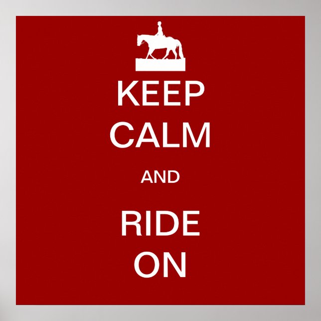 keep calm and ride poster (Front)