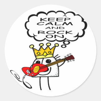 Keep Calm and Rock Classic Round Sticker