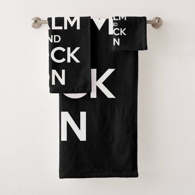 Keep Calm and Rock On Bath Towel Set (Insitu)