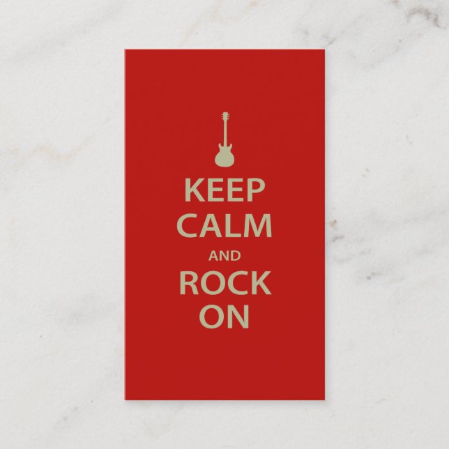 Keep Calm and Rock On! Business Card (Front)
