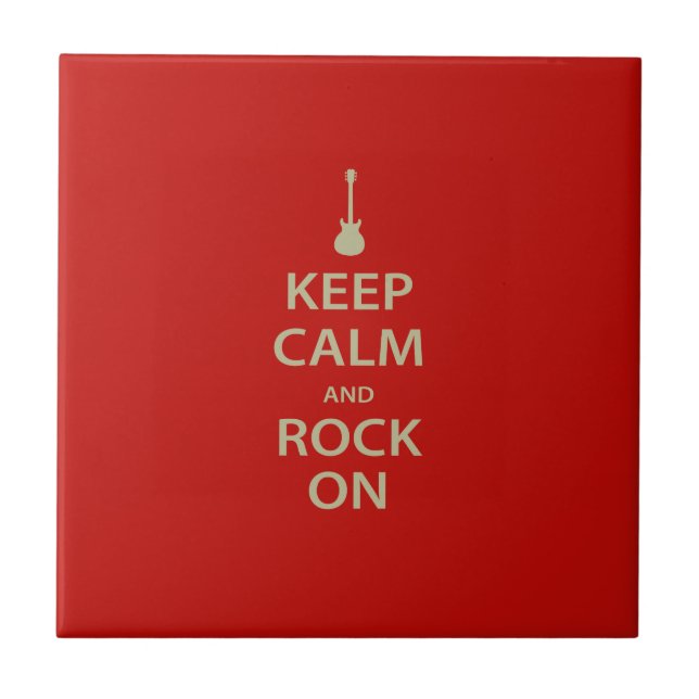 Keep Calm and Rock On! Ceramic Tile (Front)