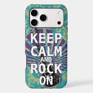 KEEP CALM AND ROCK ON change teal any color iPhone 17 Pro Max Case
