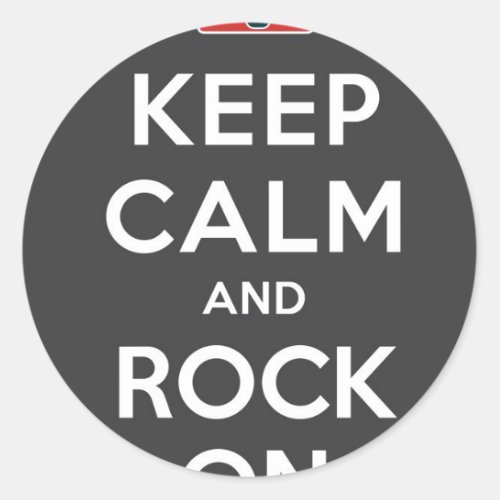 Keep Calm And Rock On Classic Round Sticker