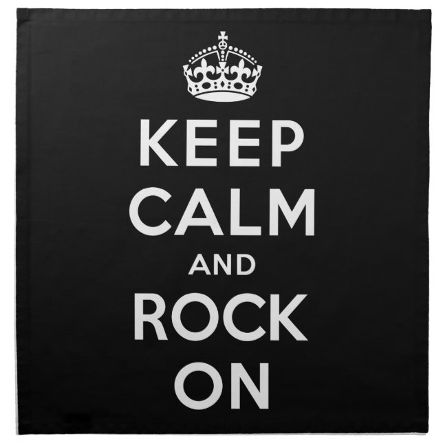 Keep Calm and Rock On Cloth Napkin (Front)