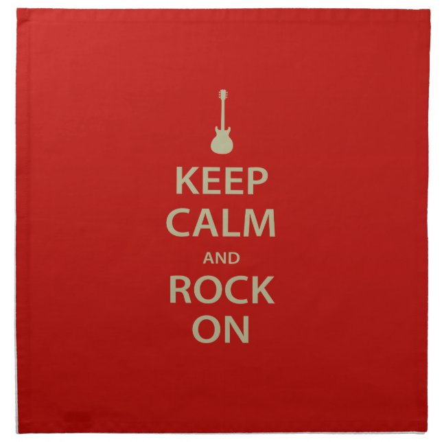 Keep Calm and Rock On! Cloth Napkin (Front)