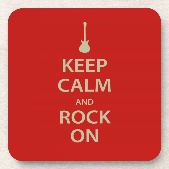 Keep Calm and Rock On! Drink Coaster (Front)