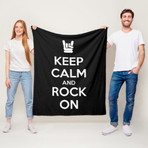 Keep Calm and Rock On Fleece Blanket