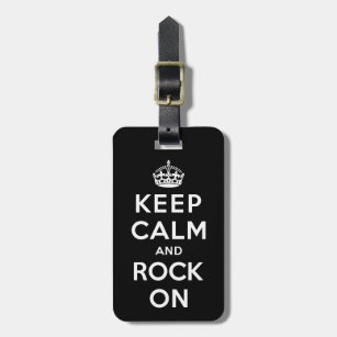 Keep Calm and Rock On Luggage Tag