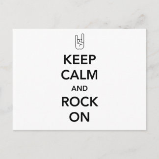 Keep Calm and Rock On Postcard