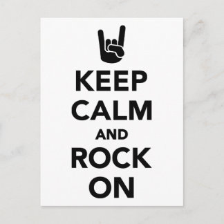 Keep calm and Rock on Postcard