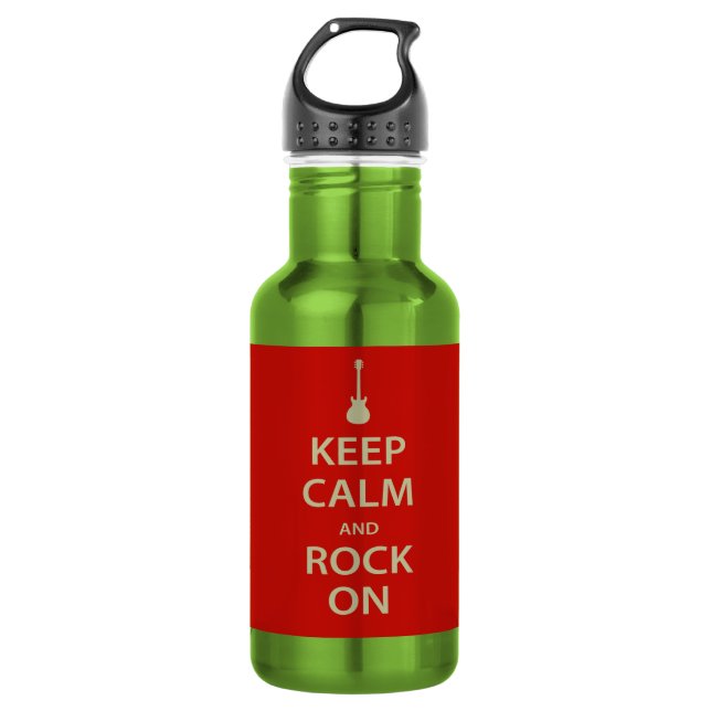 Keep Calm and Rock On! Water Bottle (Front)