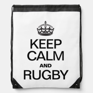 KEEP CALM AND RUGBY DRAWSTRING BAG