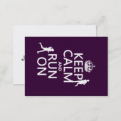 Keep Calm and Run On (customizable colors) Business Card (Front/Back)