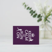 Keep Calm and Run On (customizable colors) Business Card (Standing Front)