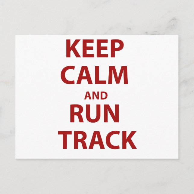 Keep Calm and Run Track Postcard (Front)
