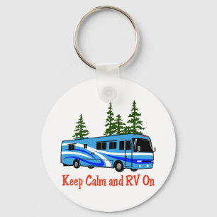 Keep Calm and RV On Keychain