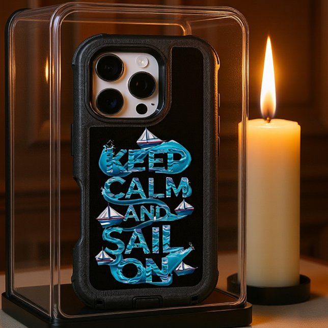 Keep Calm and Sail On With Ocean Waves Graphic Otterbox iPhone Case (Creator Uploaded)