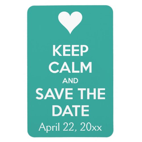 Keep Calm and Save the Date Blue Magnet