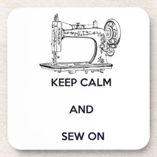 Keep Calm and Sew On Drink Coaster