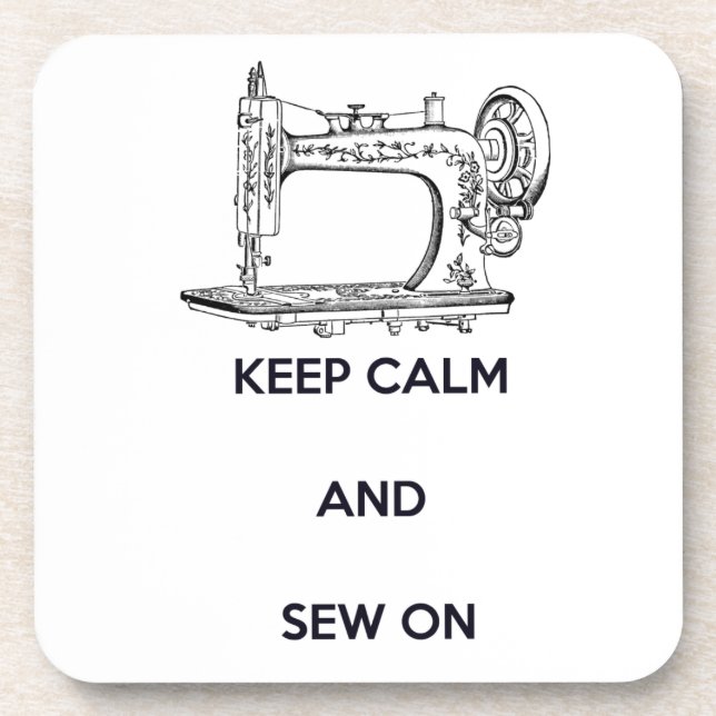 Keep Calm and Sew On Drink Coaster (Front)