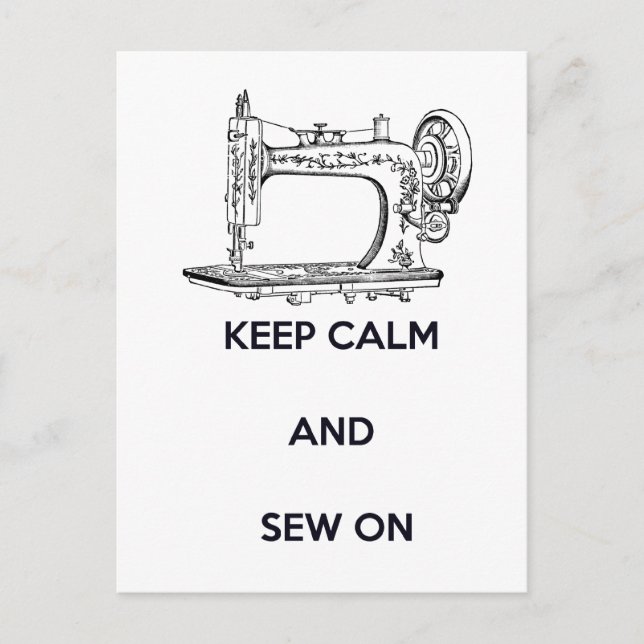 Keep Calm and Sew On Postcard (Front)