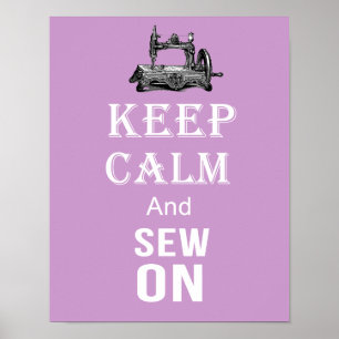 Keep Calm and sew On poster