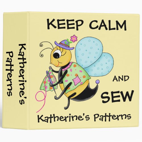 Keep Calm and Sew Whimsy Honey Bee Art Binder