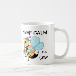 Keep Calm and Sew Whimsy Honey Bee Art Coffee Mug