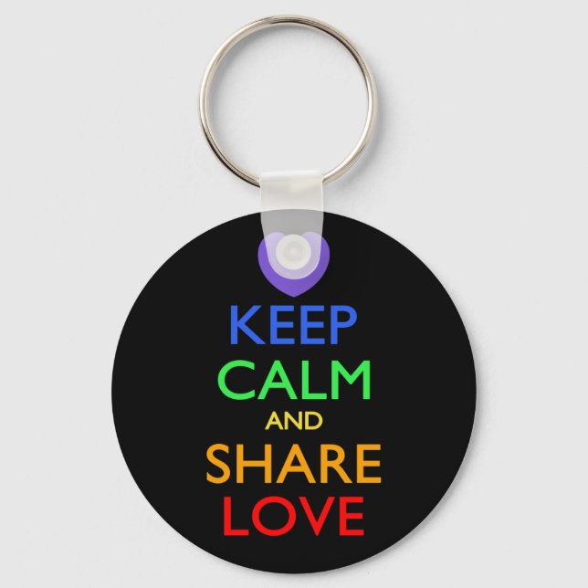 Keep Calm and Share Love Keychain (Front)