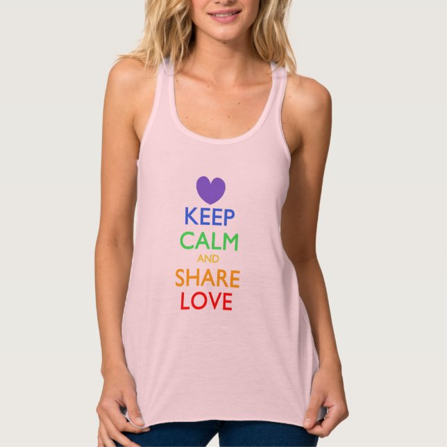 Keep Calm and Share Love Tank Top (Front)