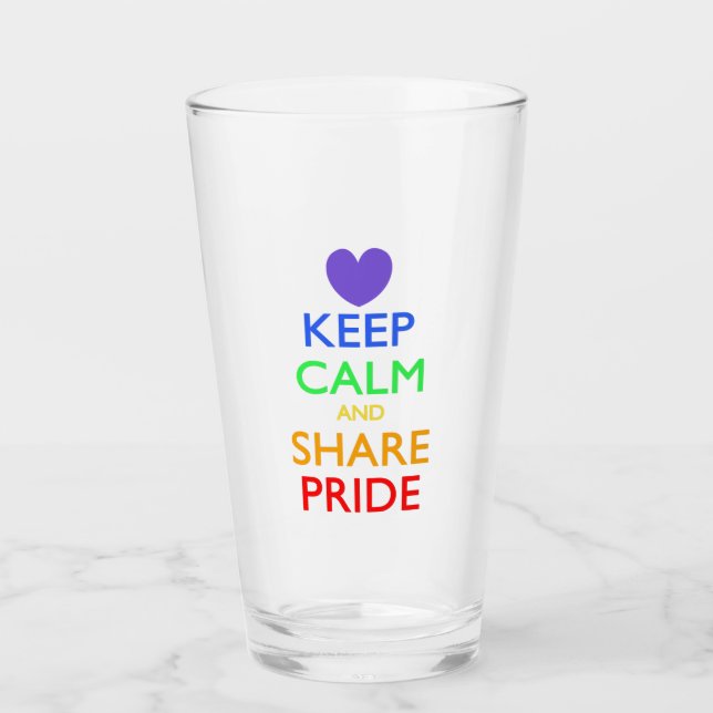 Keep Calm and Share Pride Glass (Front)