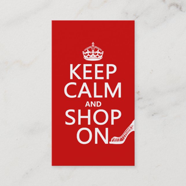 Keep Calm and Shop On - all colors Business Card (Front)