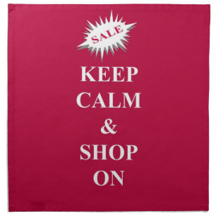 Keep calm and shop on cloth napkin