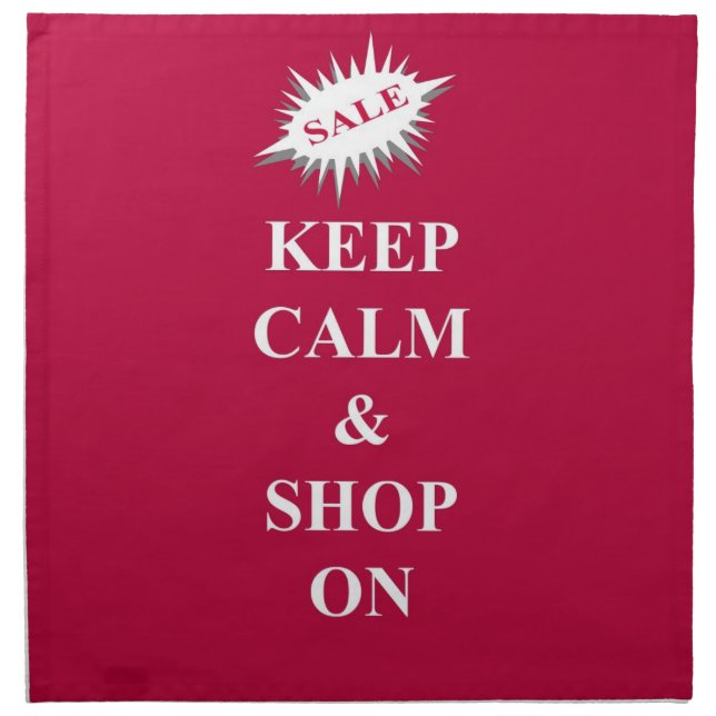 Keep calm and shop on cloth napkin (Front)
