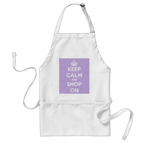 Keep Calm and Shop On Lavender Adult Apron