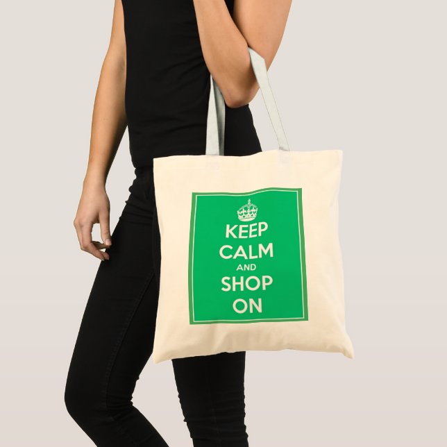 Keep Calm and Shop On Tote Bag (Front (Product))