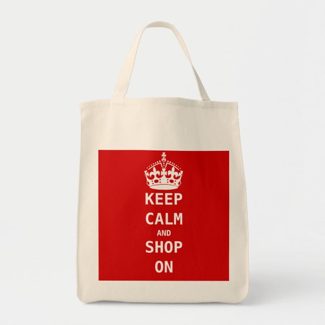 KEEP CALM AND SHOP ON TOTE BAG (Front)